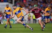 24 July 2016; Tony Kelly of Clare in action against David Burke of Galway during the GAA Hurling All-Ireland Senior Championship quarter final match between Clare and Galway at Semple Stadium in Thurles, Co Tipperary. Photo by Stephen McCarthy/Sportsfile