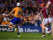 24 July 2016; Joe Canning of Galway shoots to score his side's second goal during the GAA Hurling All-Ireland Senior Championship quarter final match between Clare and Galway at Semple Stadium in Thurles, Co Tipperary. Photo by Stephen McCarthy/Sportsfile