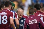 24 July 2016; Galway manager Micheál Donoghue speaks to his players before the GAA Hurling All-Ireland Senior Championship quarter final match between Clare and Galway at Semple Stadium in Thurles, Co Tipperary. Photo by Daire Brennan/Sportsfile