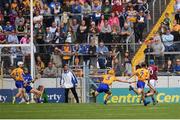 24 July 2016; Conor Cooney of Galway, 10, shoots to score his side's first goal during the GAA Hurling All-Ireland Senior Championship quarter final match between Clare and Galway at Semple Stadium in Thurles, Co Tipperary. Photo by Stephen McCarthy/Sportsfile