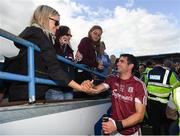 24 July 2016; Fergal Moore of Galway is congratulated by supporters following the GAA Hurling All-Ireland Senior Championship quarter final match between Clare and Galway at Semple Stadium in Thurles, Co Tipperary. Photo by Stephen McCarthy/Sportsfile