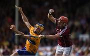 24 July 2016; Conor Whelan of Galway in action against Óisin O'Brien of Clare during the GAA Hurling All-Ireland Senior Championship quarter final match between Clare and Galway at Semple Stadium in Thurles, Co Tipperary. Photo by Ray McManus/Sportsfile