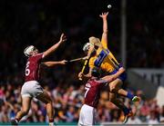24 July 2016; Aron Shanagher of Clare in action against Daithí Burke, left, and Aidan Harte of Galway during the GAA Hurling All-Ireland Senior Championship quarter final match between Clare and Galway at Semple Stadium in Thurles, Co Tipperary. Photo by Stephen McCarthy/Sportsfile