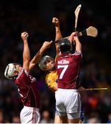 24 July 2016; Daithí Burke, left, and Aidan Harte of Galway in action against Aron Shanagher of Clare during the GAA Hurling All-Ireland Senior Championship quarter final match between Clare and Galway at Semple Stadium in Thurles, Co Tipperary. Photo by Stephen McCarthy/Sportsfile