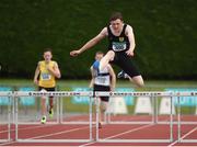 24 July 2016; Tony O'Connor of Naas AC, Co Kildare, on their way to winning the U17 Men's 300m Hurdles event during Day 3 of the GloHealth National Juvenile Track & Field Championships at Tullamore Harriers Stadium in Tullamore, Co. Offaly. Photo by Sam Barnes/Sportsfile