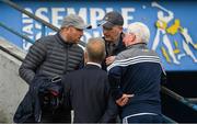 24 July 2016; Former Tipperary All Ireland winning captain Eoin Kelly in conversation with the Kilkenny kitman Rackard Cody, with his back to camera, the Tipperary kitman John 'Hotpoint' Hayes, and the Galway Kitman Tex Callaghan, right, before the GAA Hurling All-Ireland Senior Championship quarter final match between Wexford and Waterford at Semple Stadium in Thurles, Co Tipperary. Photo by Ray McManus/Sportsfile