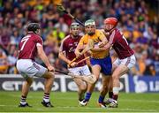 24 July 2016; Aron Shanagher of Clare in action against Galway players, from left, Aidan Harte, Pádraic Mannion and Joe Canning during the GAA Hurling All-Ireland Senior Championship quarter final match between Clare and Galway at Semple Stadium in Thurles, Co Tipperary. Photo by Stephen McCarthy/Sportsfile