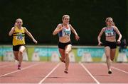 24 July 2016; Aoife Cloke-Rochford of Donore Harriers AC, Co Dublin, 342, on their way to finishing second in the U18 Women's 200m event during Day 3 of the GloHealth National Juvenile Track & Field Championships at Tullamore Harriers Stadium in Tullamore, Co. Offaly. Photo by Sam Barnes/Sportsfile