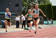 24 July 2016; Aoife Lynch of Donore Harriers AC, Co Dublin, 68, on their way to winning the U18 Women's 200m event during Day 3 of the GloHealth National Juvenile Track & Field Championships at Tullamore Harriers Stadium in Tullamore, Co. Offaly. Photo by Sam Barnes/Sportsfile