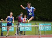 24 July 2016; Matthew Buckley of Ratoath AC, Co Meath, on their way to winning the U15 Men's 250m Hurdle event during Day 3 of the GloHealth National Juvenile Track & Field Championships at Tullamore Harriers Stadium in Tullamore, Co. Offaly. Photo by Sam Barnes/Sportsfile