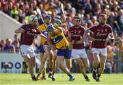 24 July 2016; Shane O'Donnell of Clare in action against Galway players, left to right, John Hanbury, Pádraic Mannion, and Cathal Mannion, during the GAA Hurling All-Ireland Senior Championship quarter final match between Clare and Galway at Semple Stadium in Thurles, Co Tipperary. Photo by Daire Brennan/Sportsfile