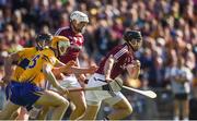 24 July 2016; Aidan Harte of Galway in action against Aaron Cunningham of Clare during the GAA Hurling All-Ireland Senior Championship quarter final match between Clare and Galway at Semple Stadium in Thurles, Co Tipperary. Photo by Daire Brennan/Sportsfile
