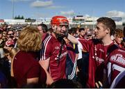 24 July 2016; Joe Canning of Galway celebrates with supporters after the GAA Hurling All-Ireland Senior Championship quarter final match between Clare and Galway at Semple Stadium in Thurles, Co Tipperary. Photo by Daire Brennan/Sportsfile