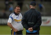 2 July 2016; Clare manager Davy Fitzgerald, left, with selector Donal Óg Cusack prior to the GAA Hurling All-Ireland Senior Championship Round 1 match between Clare and Laois at Cusack Park in Ennis, Co Clare. Photo by Piaras Ó Mídheach/Sportsfile