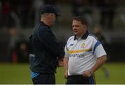 2 July 2016; Clare manager Davy Fitzgerald, right, with selector Donal Óg Cusack prior to the GAA Hurling All-Ireland Senior Championship Round 1 match between Clare and Laois at Cusack Park in Ennis, Co Clare. Photo by Piaras Ó Mídheach/Sportsfile