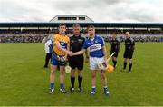 2 July 2016; Referee Barry Kelly with team captains Tony Kelly of Clare, left, and Charles Dwyer of Laois prior to the GAA Hurling All-Ireland Senior Championship Round 1 match between Clare and Laois at Cusack Park in Ennis, Co Clare. Photo by Piaras Ó Mídheach/Sportsfile