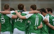 25 June 2016; A general view of the London players in a huddle prior to the GAA Football All-Ireland Senior Championship Round 1B game between Offaly and London at O'Connor Park in Tullamore, Co Offaly. Photo by Piaras Ó Mídheach/Sportsfile