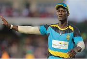 24 July 2016; Zouks captain Daren Sammy sets his field during Match 23 of the Hero Caribbean Premier League match between St Lucia Zouks and Guyana Amazon Warriors at the Daren Sammy Cricket Stadium in Gros Islet, St Lucia. Photo by Ashley Allen/Sportsfile