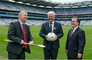 25 July 2016; Pictured in attendance at the announcement of Concussion Symposium in conjunction with Bon Secours and UPMC to be held in Croke Park on Saturday the 8th October are, from left, Mr Bill Maher, CEO Bon Secours Health System, Uachtarán Chumann Lúthchleas Gael Aogán Ó Fearghail and Mr Charles Bogosta, President UPMC International. Croke Park, Dublin. Photo by Piaras Ó Mídheach/Sportsfile