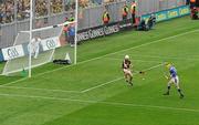 5 September 2010; Lar Corbett, Tipperary, scores his and his side's first goal past Kilkenny goalkeeper P.J Ryan. GAA Hurling All-Ireland Senior Championship Final, Kilkenny v Tipperary, Croke Park, Dublin. Picture credit: Brendan Moran / SPORTSFILE