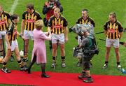 5 September 2010; President Mary McAleese is introduced to Kilkenny's Henry Shefflin by team captain TJ Reid before the game. GAA Hurling All-Ireland Senior Championship Final, Kilkenny v Tipperary, Croke Park, Dublin. Picture credit: Brendan Moran / SPORTSFILE