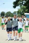 16 September 2010; Republic of Ireland players, from left, Denise O'Sullivan, Amanda Budden and Niamh McLaughlin during on a walk at Queen's Park Savannah ahead of their side's FIFA U-17 Women’s World Cup Quarter-Final, against Japan, tomorrow. Republic of Ireland at the FIFA U-17 Women’s World Cup - Thursday 16th September, Queen's Park Savannah, Port of Spain, Trinidad, Trinidad & Tobago. Picture credit: Stephen McCarthy / SPORTSFILE