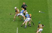 5 September 2010; Referee Michael Wadding throws in the sliothar for the start of the game. GAA Hurling All-Ireland Senior Championship Final, Kilkenny v Tipperary, Croke Park, Dublin. Picture credit: Brendan Moran / SPORTSFILE