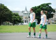 16 September 2010; Republic of Ireland players Ciara O'Brien and Harriet Scott during on a walk at Queen's Park Savannah ahead of their side's FIFA U-17 Women’s World Cup Quarter-Final, against Japan, tomorrow. Republic of Ireland at the FIFA U-17 Women’s World Cup - Thursday 16th September, Queen's Park Savannah, Port of Spain, Trinidad, Trinidad & Tobago. Picture credit: Stephen McCarthy / SPORTSFILE