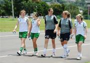 16 September 2010; Republic of Ireland players, from left, Aileen Gilroy, Stacie Donnelly, Amanda Budden, Grace Moloney and Niamh McLaughlin during on a walk at Queen's Park Savannah ahead of their side's FIFA U-17 Women’s World Cup Quarter-Final, against Japan, tomorrow. Republic of Ireland at the FIFA U-17 Women’s World Cup - Thursday 16th September, Queen's Park Savannah, Port of Spain, Trinidad, Trinidad & Tobago. Picture credit: Stephen McCarthy / SPORTSFILE