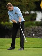 17 September 2010; Pat Sullivan, Curragh, Co. Kildare, uses a 5 iron, to twelve feet, on the 16th tee box during the Bulmers Pierce Purcell Shield Final. Bulmers Cups and Shields Finals 2010, Castlebar Golf Club, Co. Mayo. Picture credit: Ray McManus / SPORTSFILE