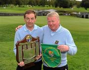 17 September 2010; Pat O'Sullivan, left, and Eddie Trent, Curragh Golf Club, Co. Kildare, after winning the Bulmers Pierce Purcell Shield Final. Bulmers Cups and Shields Finals 2010, Castlebar Golf Club, Co. Mayo. Picture credit: Ray McManus / SPORTSFILE