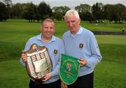 17 September 2010; Derek Farrell, left and Derek Kelly, Curragh Golf Club, Co. Kildare, after winning the Bulmers Pierce Purcell Shield Final. Bulmers Cups and Shields Finals 2010, Castlebar Golf Club, Co. Mayo. Picture credit: Ray McManus / SPORTSFILE