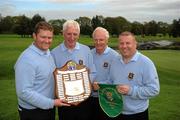 17 September 2010; Ewlyn Howard, Derek Kelly,Paddy Geraghty and Derek Farrell, Curragh Golf Club, Co. Kildare, after winning the Bulmers Pierce Purcell Shield Final. Bulmers Cups and Shields Finals 2010, Castlebar Golf Club, Co. Mayo. Picture credit: Ray McManus / SPORTSFILE