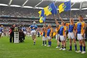 5 September 2010; Flagbearers on the pitch for the start of the game. GAA Hurling All-Ireland Senior Championship Final, Kilkenny v Tipperary, Croke Park, Dublin. Picture credit: David Maher / SPORTSFILE