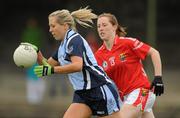 18 September 2010; Sinead Treacy, Dublin, in action against Claire Keohane, Cork. Aisling McGing Memorial Championship Final 2010, Cork v Dublin, Cashel GAA Grounds, Cashel, Co. Tipperary. Picture credit: Diarmuid Greene / SPORTSFILE