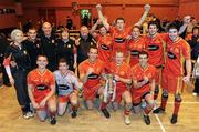 18 September 2010; Players and staff from St. Johns, Drumnaquoile, Co. Down, celebrate winning the, Bord Gáis Energy / St. Jude’s All-Ireland Junior Football 7s. 20 teams from around the country travelled to take part in this prestigious competition. Bord Gáis Energy / St. Jude’s All-Ireland Junior Football 7s Tournament, St. Jude's GAA Club, Templeogue, Dublin. Picture credit: Matt Browne / SPORTSFILE