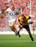 19 September 2010; Brendan Coulter, Down, in action against Michael Shields, Cork. GAA Football All-Ireland Senior Championship Final, Down v Cork, Croke Park, Dublin. Photo by Sportsfile