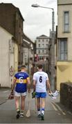 25 July 2016; Waterford’s Austin Gleeson and Tipperary’s Ronan Maher are pictured in Carrick-on-Suir, located close to the border of Tipperary and Waterford ahead of the Bord Gáis Energy GAA Hurling U-21 Munster Final.  The two counties will go head to head at Walsh Park in Waterford on Wednesday night aiming to succeed Limerick as provincial champions. The game takes place on Wednesday, July 27th at Walsh Park in Waterford with a 7.00 throw-in time. The game will be broadcast live on TG4. Photo by Stephen McCarthy/Sportsfile