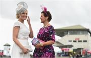 25 July 2016; Louise Begley and her mother Lucy Collins, from Lurloughmore, Co Galway, at the Galway Races in Ballybrit, Co Galway. Photo by Cody Glenn/Sportsfile
