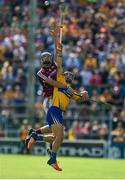 24 July 2016; David Burke of Galway in action against Conor Cleary of Clare during the GAA Hurling All-Ireland Senior Championship quarter final match between Clare and Galway at Semple Stadium in Thurles, Co Tipperary. Photo by Daire Brennan/Sportsfile