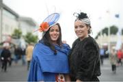 26 July 2016; Kristine Coffey, left, and Sarah Gaughrab, both from Athenry, Co Galway, at the Galway Races in Ballybrit, Co Galway. Photo by Cody Glenn/Sportsfile