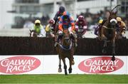 26 July 2016; Eventual winner Talk The Lingo, a 66/1 longshot, with Barry Cash up, on their way to winning the Latin Quarter Beginners Steeplechase at the Galway Races in Ballybrit, Co Galway. Photo by Cody Glenn/Sportsfile