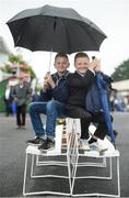 26 July 2016; Brothers Reuben, age 12, left, and Alex Bell, age 10, from Skehanagh, Co Galway, at the Galway Races in Ballybrit, Co Galway. Photo by Cody Glenn/Sportsfile