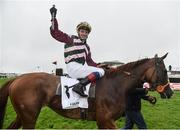 26 July 2016; Declan McDonogh celebrates on Creggs Pipes after winning the Colm Quinn BMW Mile Handicap at the Galway Races in Ballybrit, Co Galway. Photo by Cody Glenn/Sportsfile