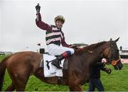 26 July 2016; Declan McDonogh celebrates on Creggs Pipes after winning the Colm Quinn BMW Mile Handicap at the Galway Races in Ballybrit, Co Galway. Photo by Cody Glenn/Sportsfile