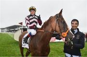 26 July 2016; Declan McDonogh celebrates on Creggs Pipes after winning the Colm Quinn BMW Mile Handicap at the Galway Races in Ballybrit, Co Galway. Photo by Cody Glenn/Sportsfile