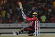 26 July 2016; Trinbago Knight Riders William Perkins plays a paddle-sweep for six runs during the Hero Caribbean Premier League (CPL) Match 24 between St Lucia Zouks and Trinbago Knight Riders at the Daren Sammy Cricket Stadium in Gros Islet, St Lucia. Photo by Ashley Allen/Sportsfile