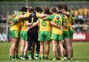 12 June 2016; The Donegal team huddle before their Ulster GAA Football Senior Championship Quarter-Final match between Fermanagh and Donegal at MacCumhaill Park in Ballybofey, Co. Donegal. Photo by Oliver McVeigh/Sportsfile