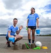 27 July 2016; Dublin ladies footballer Sinead Goldrick and Dublin senior footballer Philly McMahon were at Portmarnock beach to promote AIG Insurance’s offer of a 10% discount when travel insurance is bought online. Go to www.aig.ie or call 1800 344 455 for a quote. Portmarnock Beach, Portmarnock, Co Dublin. Photo by Stephen McCarthy/Sportsfile