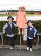 27 July 2016; Siblings Cody, age 6, Layla, age 2, and Reece Kenny, age 4, from Blueball, Co Offaly, ahead of the Galway Races in Ballybrit, Co Galway. Photo by Cody Glenn/Sportsfile